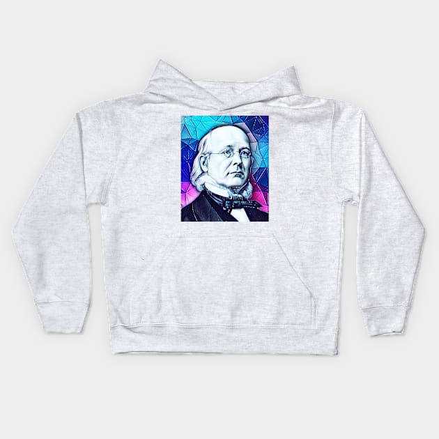 Horace Greeley Snowy Portrait | Horace Greeley Artwork 5 Kids Hoodie by JustLit